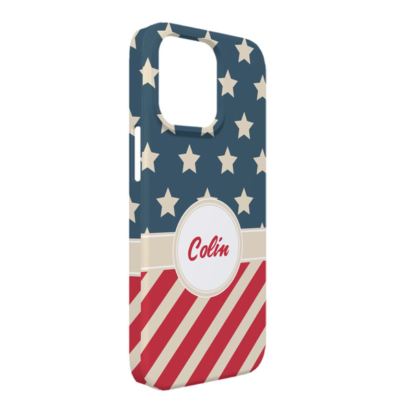 Custom Stars and Stripes iPhone Case - Plastic - iPhone 13 Pro Max (Personalized)