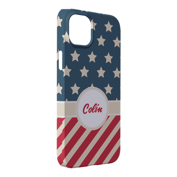 Custom Stars and Stripes iPhone Case - Plastic - iPhone 14 Pro Max (Personalized)