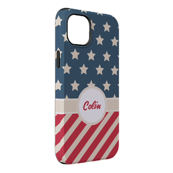 Custom Stars and Stripes iPhone Case - Rubber Lined - iPhone 14 Pro Max (Personalized)