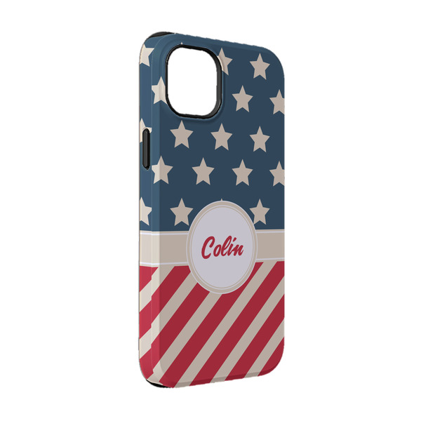 Custom Stars and Stripes iPhone Case - Rubber Lined - iPhone 14 (Personalized)