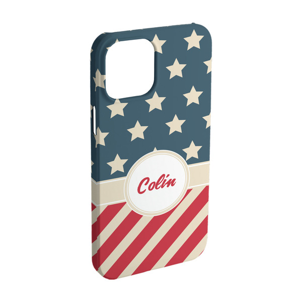 Custom Stars and Stripes iPhone Case - Plastic - iPhone 15 (Personalized)