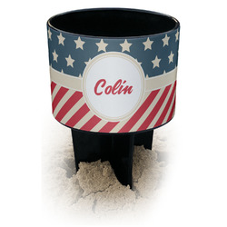 Stars and Stripes Black Beach Spiker Drink Holder (Personalized)