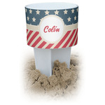 Stars and Stripes White Beach Spiker Drink Holder (Personalized)