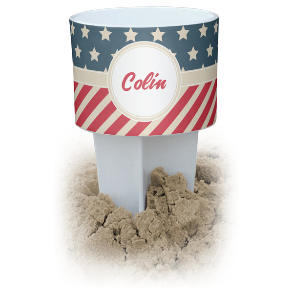 Custom Stars and Stripes Beach Spiker Drink Holder (Personalized)