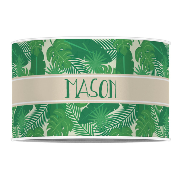 Tropical Leaves #2 12" Drum Lampshade - FRONT (Poly Film)