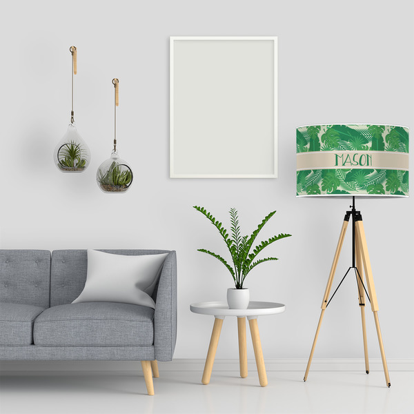 Tropical Leaves #2 12" Drum Lampshade - LIFESTYLE