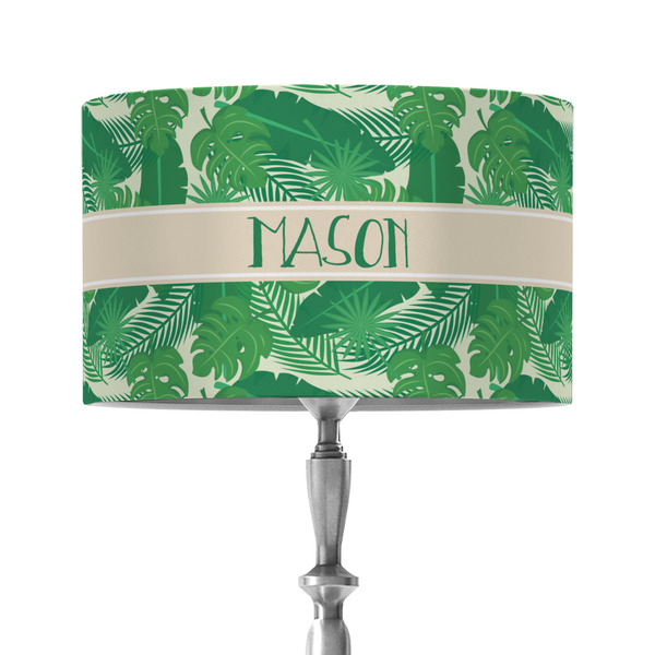 Custom Tropical Leaves #2 12" Drum Lamp Shade - Fabric (Personalized)
