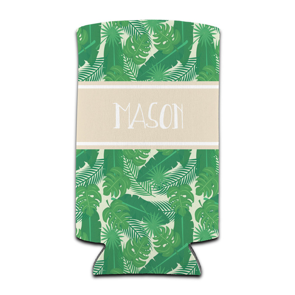 Custom Tropical Leaves #2 Can Cooler (tall 12 oz) (Personalized)