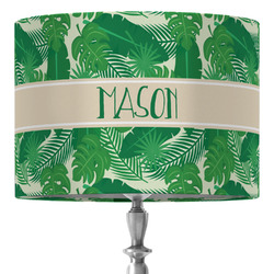 Tropical Leaves #2 16" Drum Lamp Shade - Fabric (Personalized)