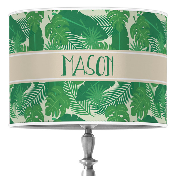 Custom Tropical Leaves #2 Drum Lamp Shade (Personalized)