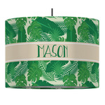 Tropical Leaves #2 16" Drum Pendant Lamp - Fabric (Personalized)