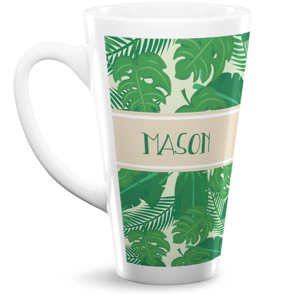 Custom Tropical Leaves #2 16 Oz Latte Mug (Personalized)