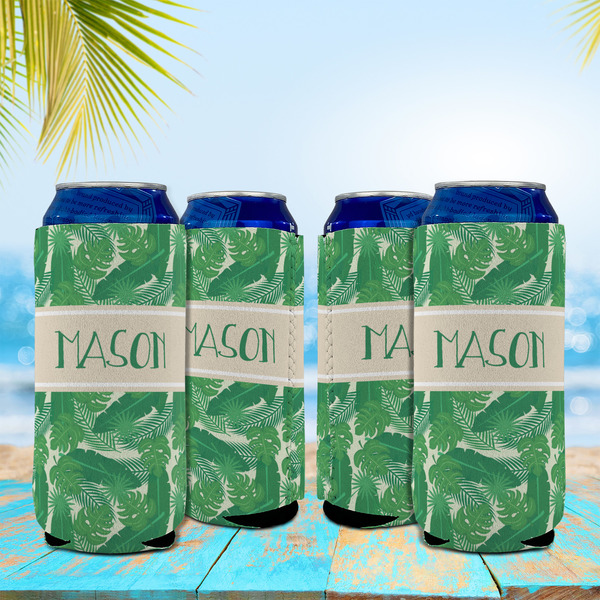 Tropical Leaves #2 16oz Can Sleeve - Set of 4 - LIFESTYLE