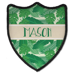 Tropical Leaves #2 Iron on Shield Patch B w/ Name or Text