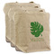 Tropical Leaves #2 3 Reusable Cotton Grocery Bags - Front View