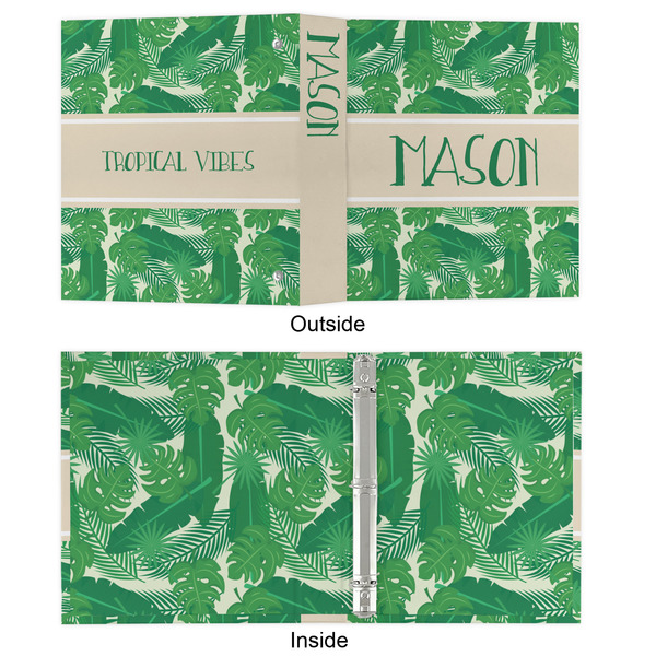 Tropical Leaves #2 3 Ring Binders - Full Wrap - 1" - APPROVAL
