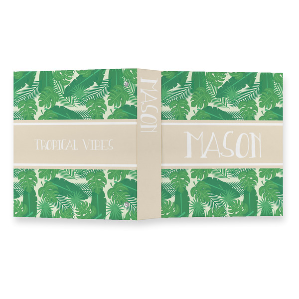 Tropical Leaves #2 3 Ring Binders - Full Wrap - 1" - OPEN OUTSIDE
