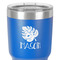 Tropical Leaves #2 30 oz Stainless Steel Ringneck Tumbler - Blue - Close Up