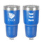 Tropical Leaves #2 30 oz Stainless Steel Ringneck Tumbler - Blue - Double Sided - Front & Back