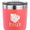 Tropical Leaves #2 30 oz Stainless Steel Ringneck Tumbler - Coral - CLOSE UP