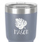 Tropical Leaves #2 30 oz Stainless Steel Ringneck Tumbler - Grey - Close Up