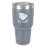 Tropical Leaves #2 30 oz Stainless Steel Tumbler - Grey - Single-Sided (Personalized)
