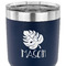 Tropical Leaves #2 30 oz Stainless Steel Ringneck Tumbler - Navy - CLOSE UP