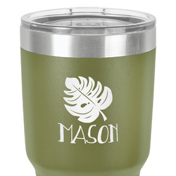 Tropical Leaves #2 30 oz Stainless Steel Tumbler - Olive - Single-Sided (Personalized)