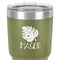 Tropical Leaves #2 30 oz Stainless Steel Ringneck Tumbler - Olive - Close Up