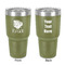 Tropical Leaves #2 30 oz Stainless Steel Ringneck Tumbler - Olive - Double Sided - Front & Back