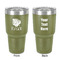Tropical Leaves #2 30 oz Stainless Steel Tumbler - Olive - Double-Sided (Personalized)