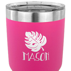 Tropical Leaves #2 30 oz Stainless Steel Tumbler - Pink - Single Sided (Personalized)