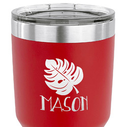 Tropical Leaves #2 30 oz Stainless Steel Tumbler - Red - Single Sided (Personalized)