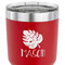 Tropical Leaves #2 30 oz Stainless Steel Ringneck Tumbler - Red - CLOSE UP