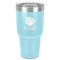 Tropical Leaves #2 30 oz Stainless Steel Ringneck Tumbler - Teal - Front