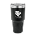 Tropical Leaves #2 30 oz Stainless Steel Tumbler - Black - Single Sided (Personalized)