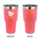 Tropical Leaves #2 30 oz Stainless Steel Ringneck Tumblers - Coral - Single Sided - APPROVAL