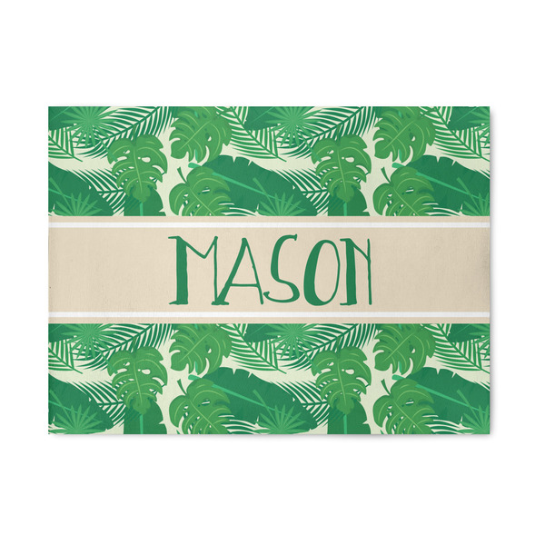 Custom Tropical Leaves #2 5' x 7' Patio Rug (Personalized)