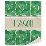 Tropical Leaves #2 Sherpa Throw Blanket (Personalized)