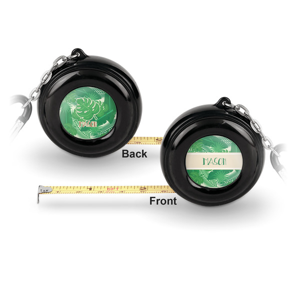 Tropical Leaves 2 6-Ft Pocket Tape Measure with Carabiner Hook - Front and Back