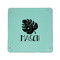 Tropical Leaves #2 6" x 6" Teal Leatherette Snap Up Tray - APPROVAL