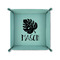Tropical Leaves #2 6" x 6" Teal Leatherette Snap Up Tray - FOLDED UP