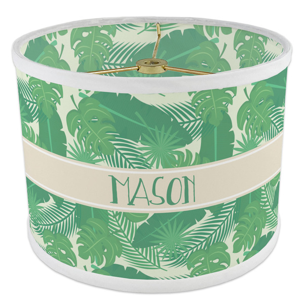 Tropical Leaves #2 8" Drum Lampshade - ANGLE Poly-Film