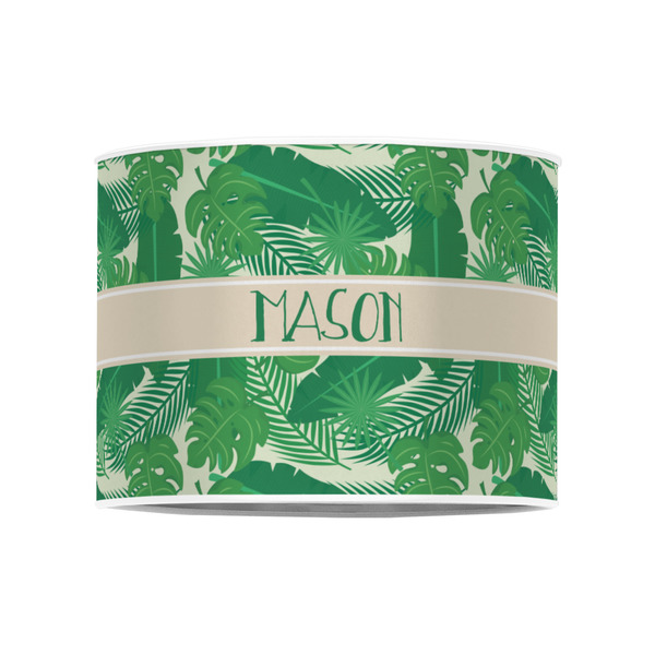 Tropical Leaves #2 8" Drum Lampshade - FRONT (Poly Film)