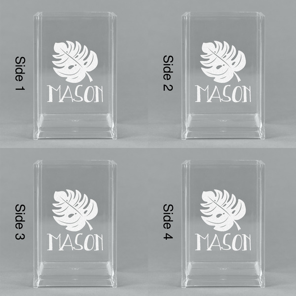 Tropical Leaves #2 Acrylic Pen Holder - All Sides