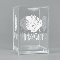 Tropical Leaves #2 Acrylic Pen Holder (Personalized)