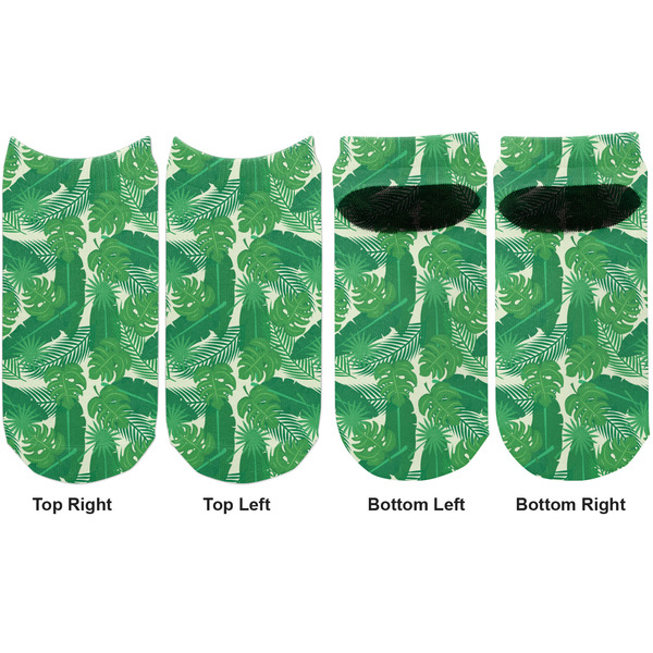 Tropical Leaves 2 Adult Ankle Socks - Double Pair - Front and Back - Apvl
