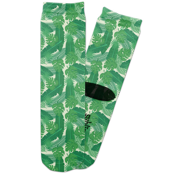 Custom Tropical Leaves #2 Adult Crew Socks
