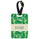 Tropical Leaves #2 Metal Luggage Tag w/ Name or Text