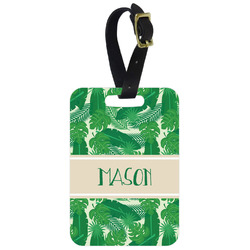 Tropical Leaves #2 Metal Luggage Tag w/ Name or Text